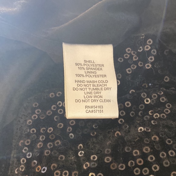 SEQUINED BLACK DRESS FORM FITTING STRETCH SIZE 14 JESSICA SIMPSON EUC - Picture 9 of 9